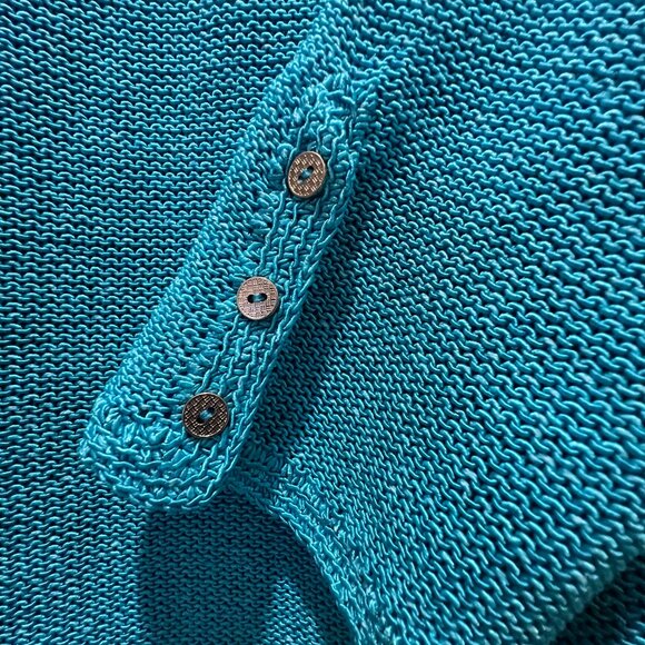 JMcLaughlin Contemporary Chic Beautiful Turquoise Italian Yarn Sweater in Size M - Picture 2 of 5
